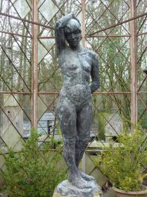 Bronzen tuinbeeld uit Brussel 1960 hoog 1.65.