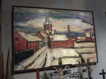 schilderij winterdorp